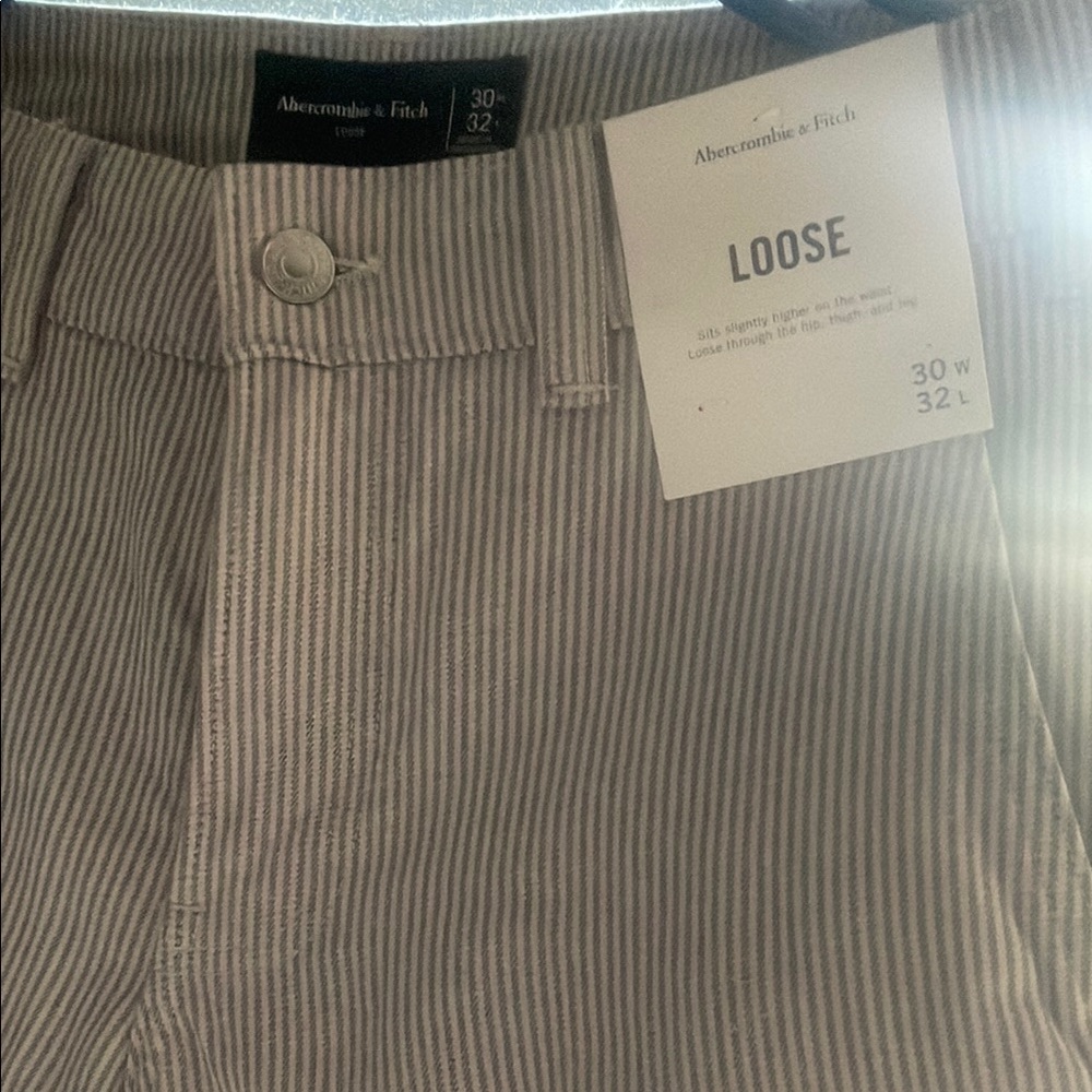Abercrombie & Fitch Gray Striped Men's Pants